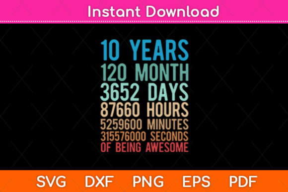 10th Birthday Vintage Graphics for Crafts